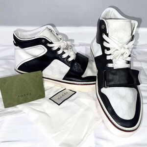 Gucci Men's Monochrome High-Top Sneakers
